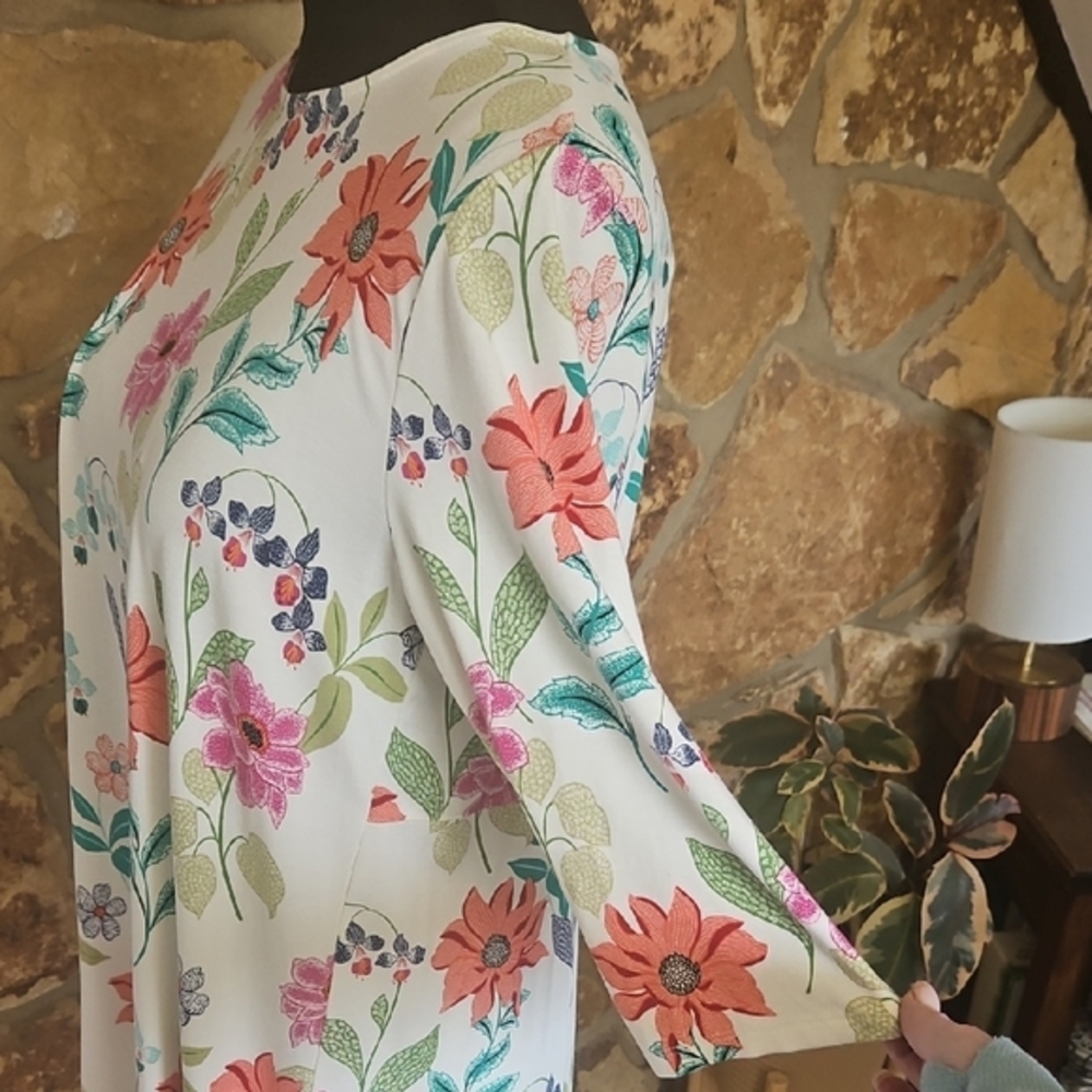 J.Jill Floral Print Lightweight Dress Sz M - Picture 4 of 12